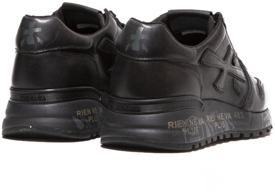 Premiata Sneaker Mick in pelle nera Zwart