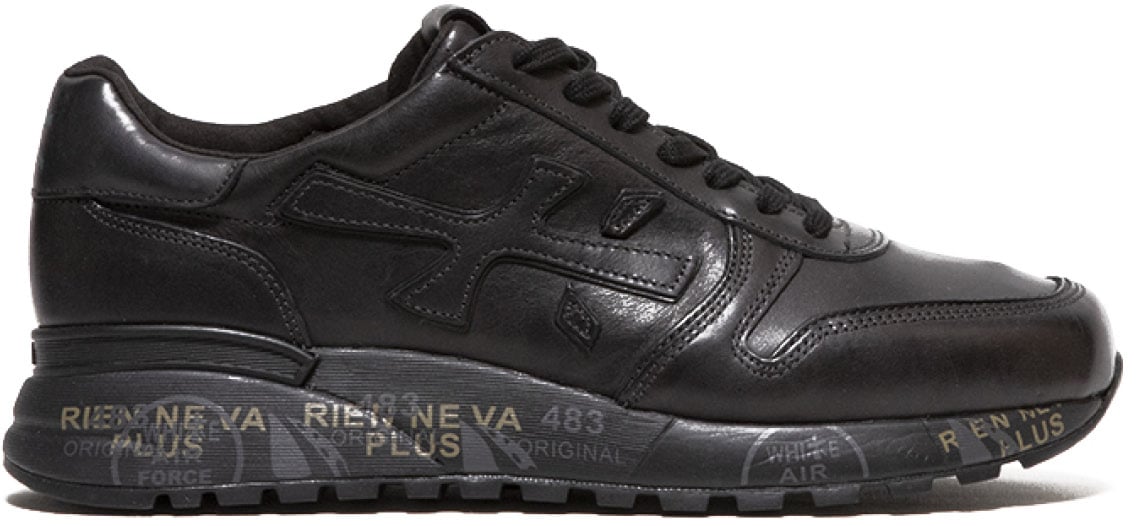 Premiata Sneaker Mick in pelle nera Zwart
