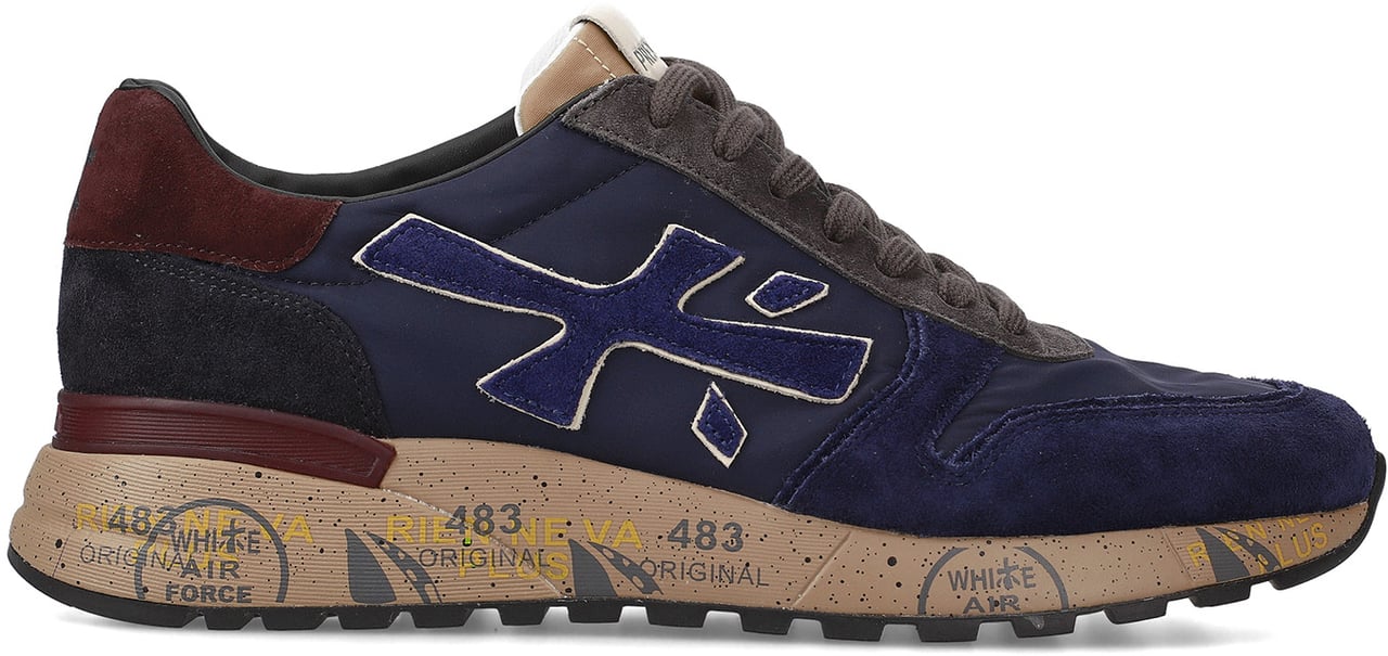 Premiata Sneakers Mick in suede e tessuto tecnico blu Blauw