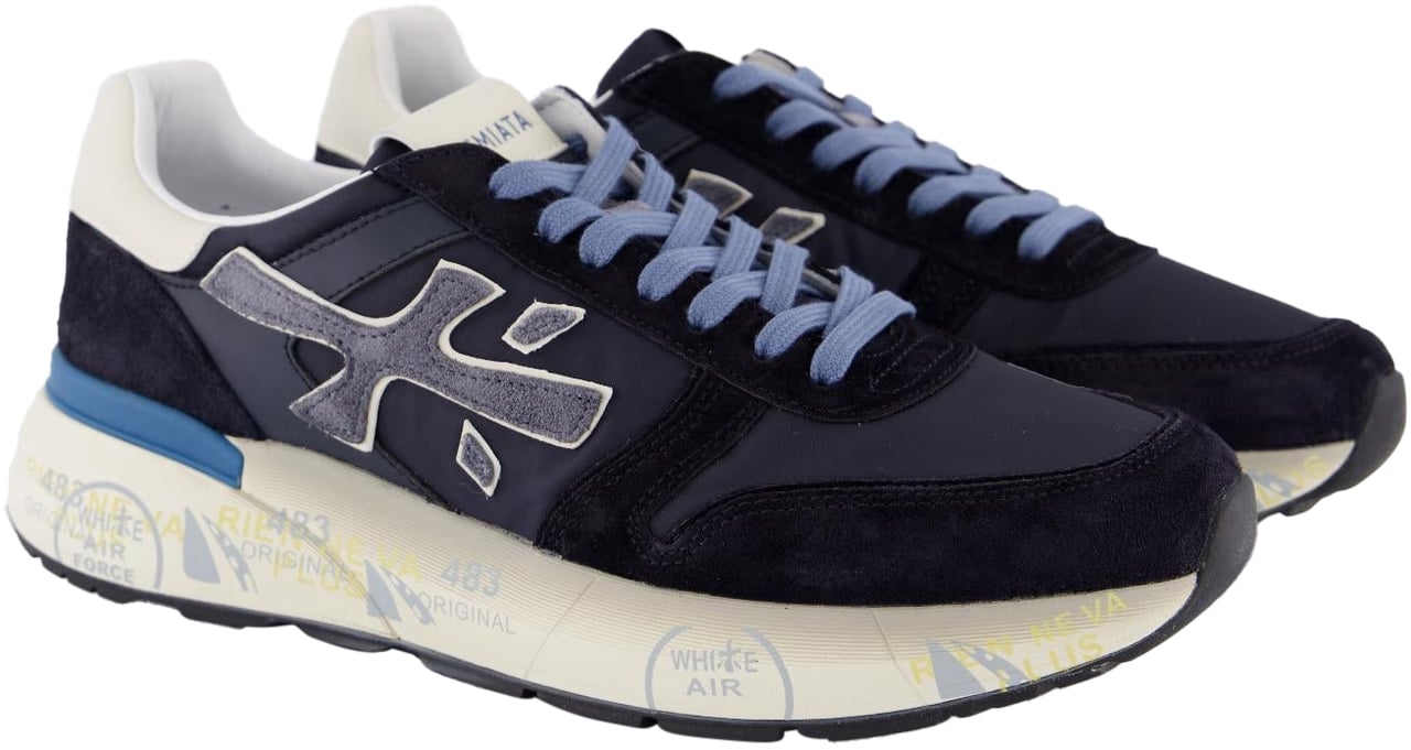 Premiata Heren Mick Sneaker Blauw Blauw