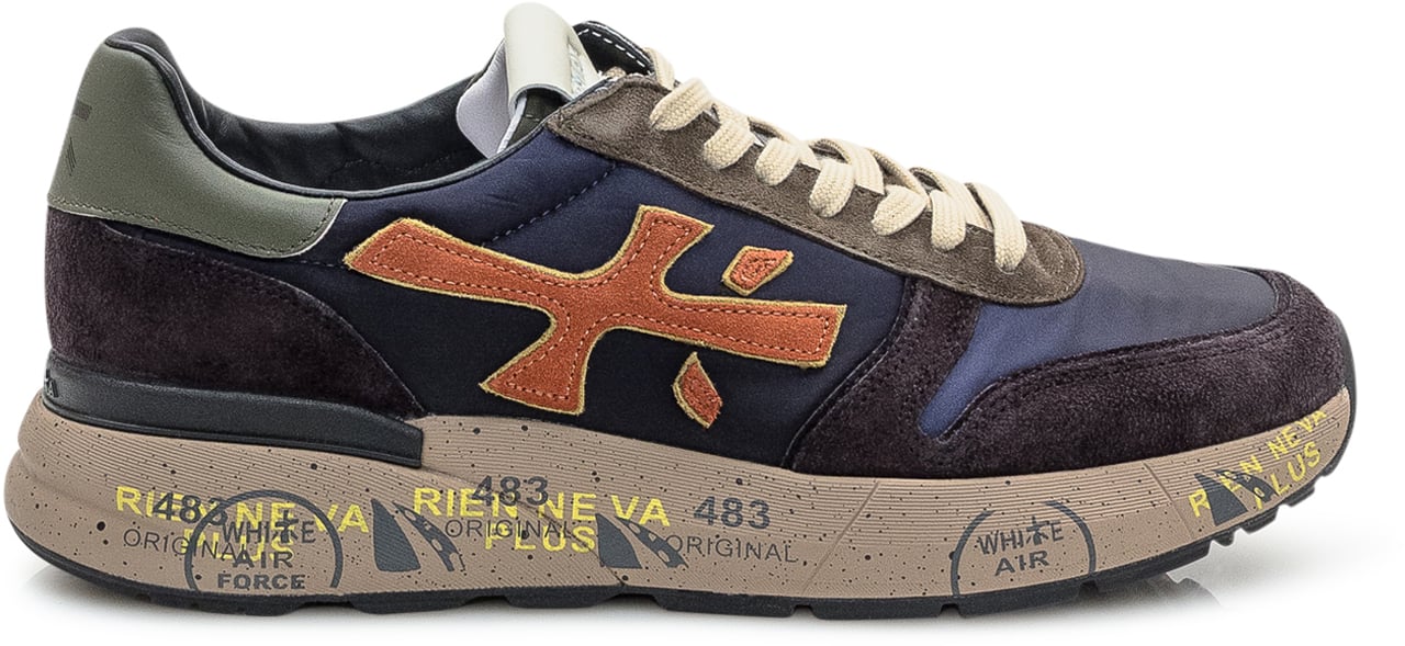 Premiata Premiata Sneakers in Pelle e Suede Blu e Marrone Divers