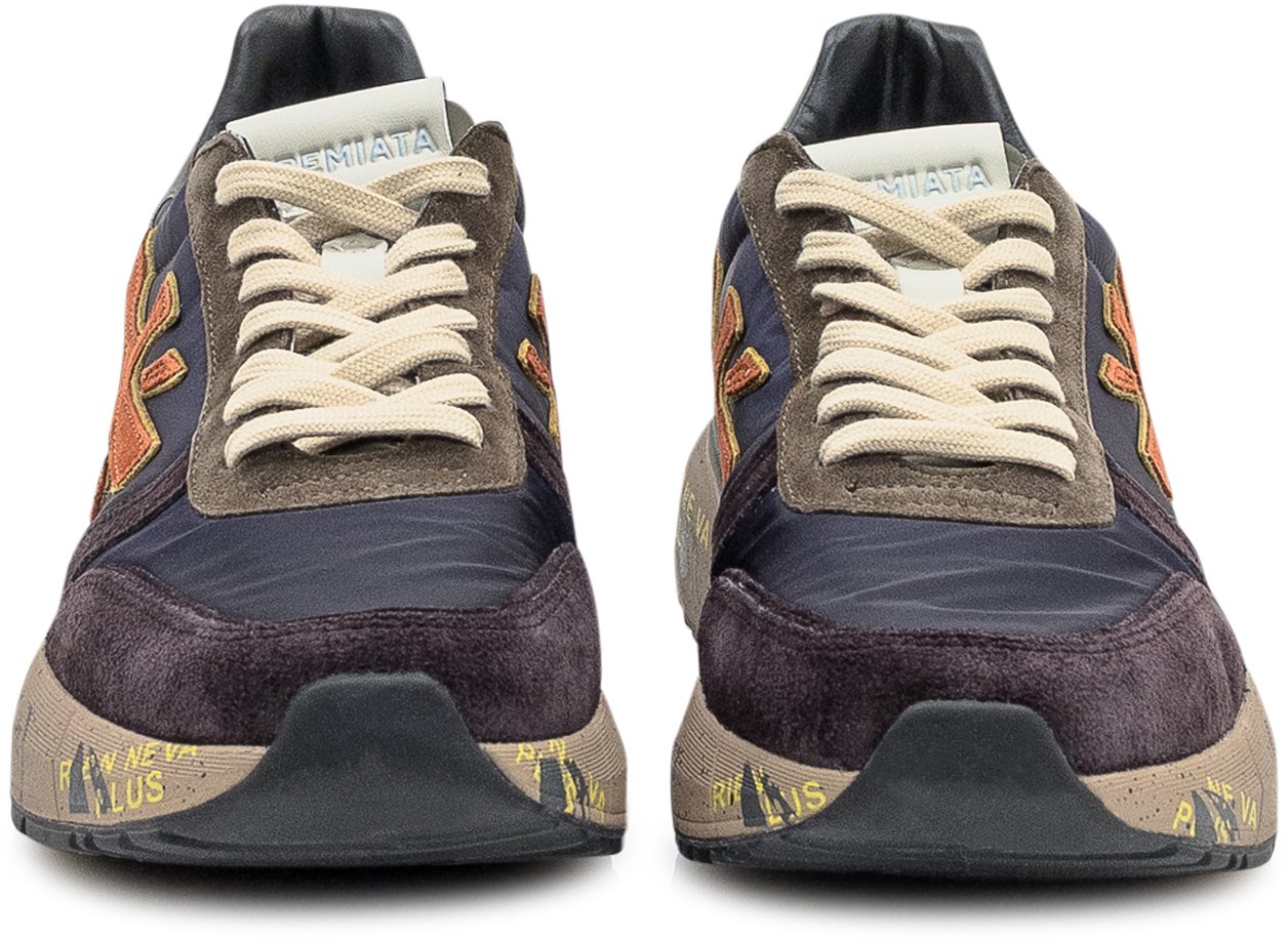 Premiata Premiata Sneakers in Pelle e Suede Blu e Marrone Divers