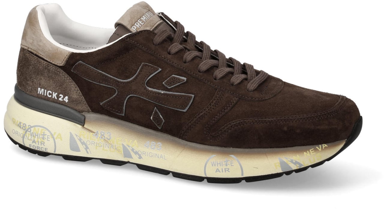 Premiata Sneakers Mick in pelle scamosciata marrone Blauw