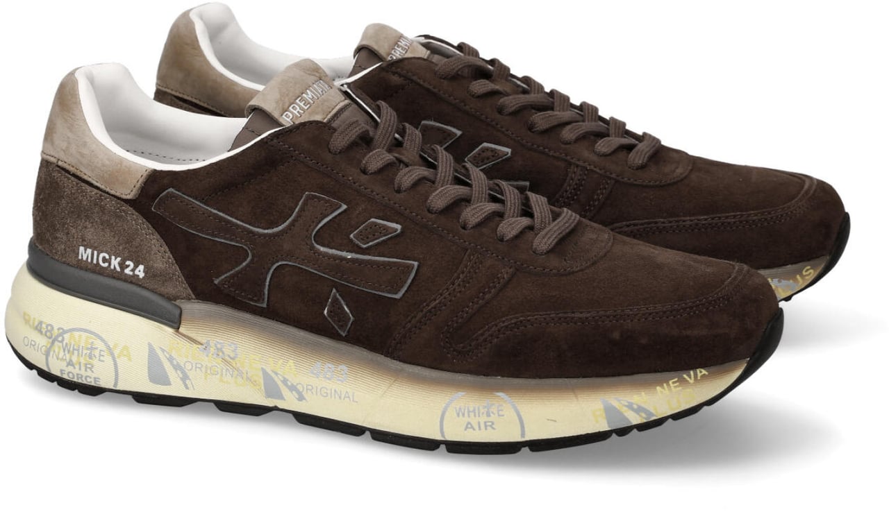 Premiata Sneakers Mick in pelle scamosciata marrone Blauw