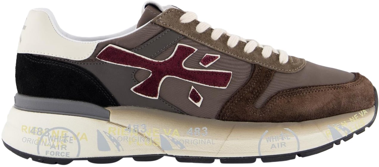 Premiata Heren Mick Sneaker Bruin/Rood Bruin
