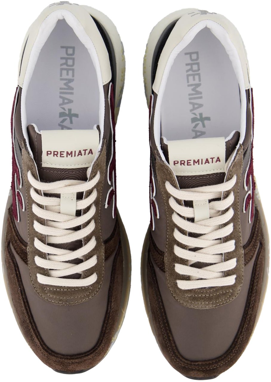 Premiata Heren Mick Sneaker Bruin/Rood Bruin