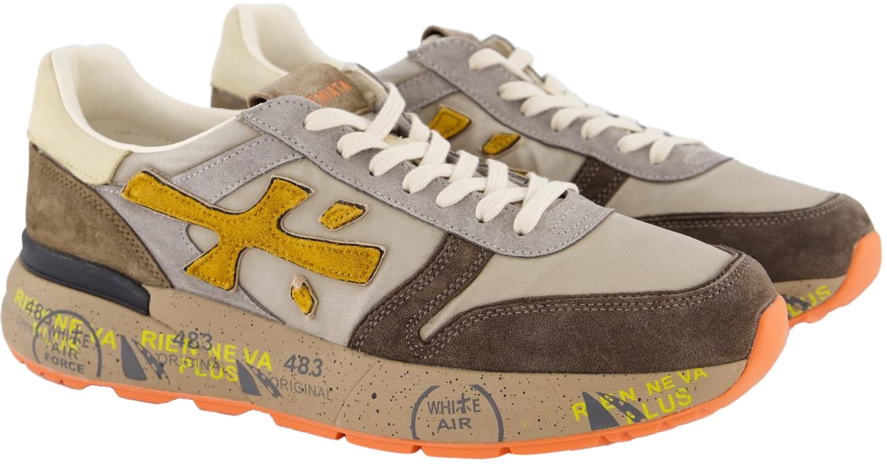 Premiata Heren Mick Sneaker Beige/Bruin Beige