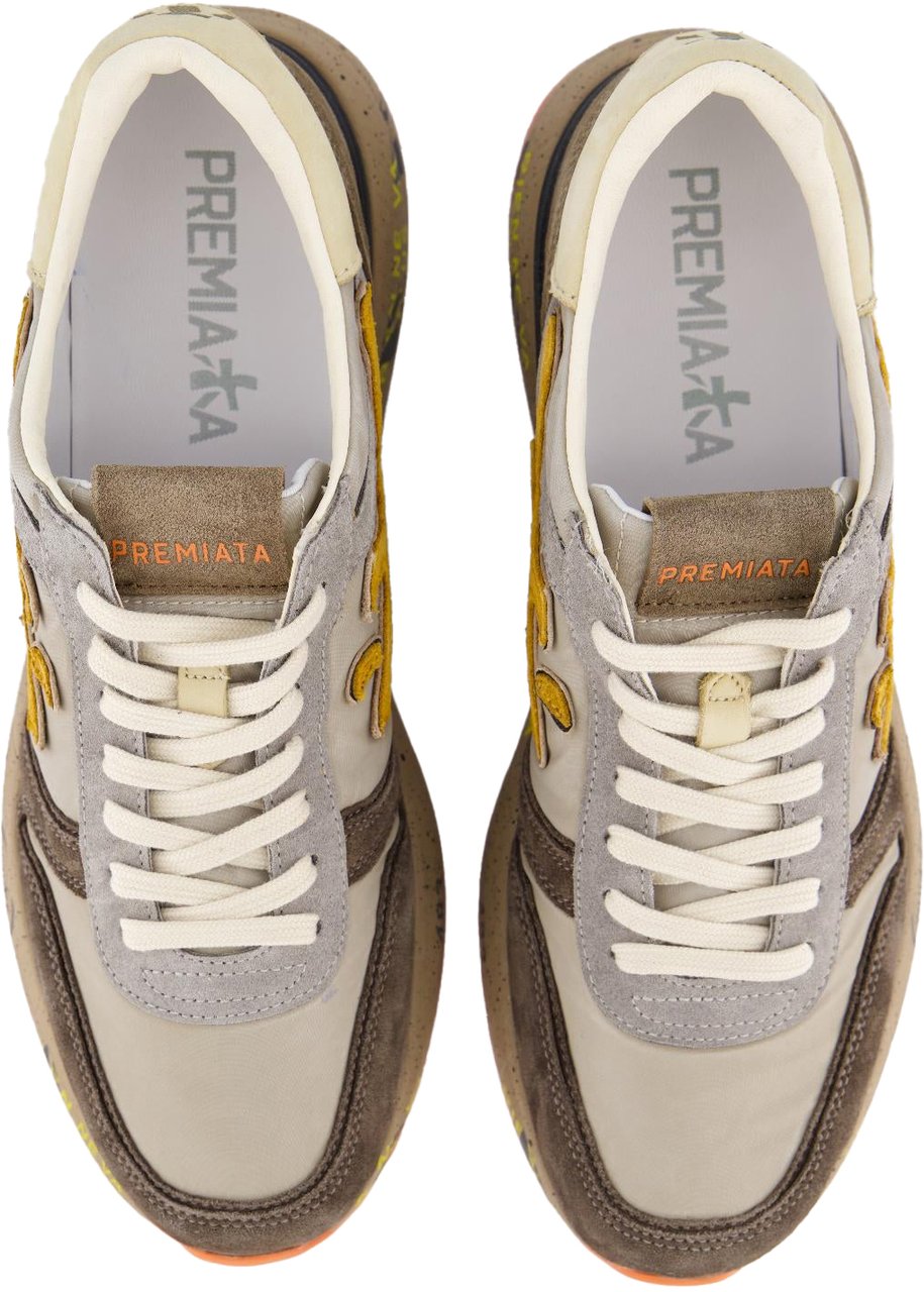 Premiata Heren Mick Sneaker Beige/Bruin Beige