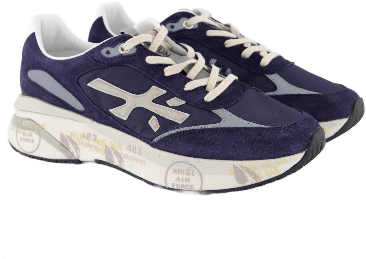 Premiata Heren Moerun Sneaker Blauw Blauw