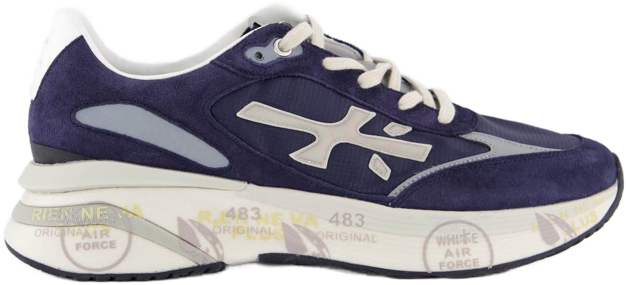 Premiata Heren Moerun Sneaker Blauw Blauw