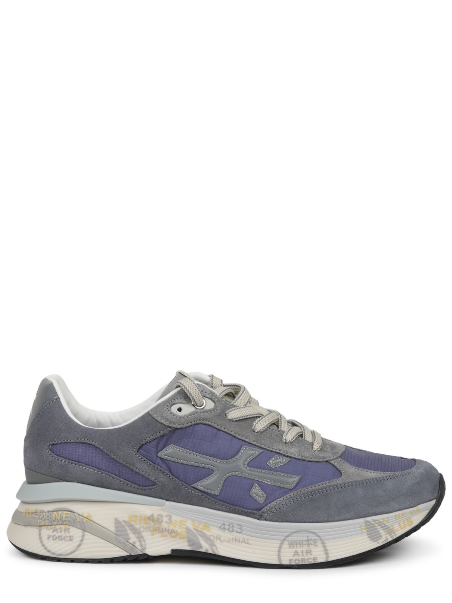 Premiata Moerun Layered Sole Textured Sneakers Grijs