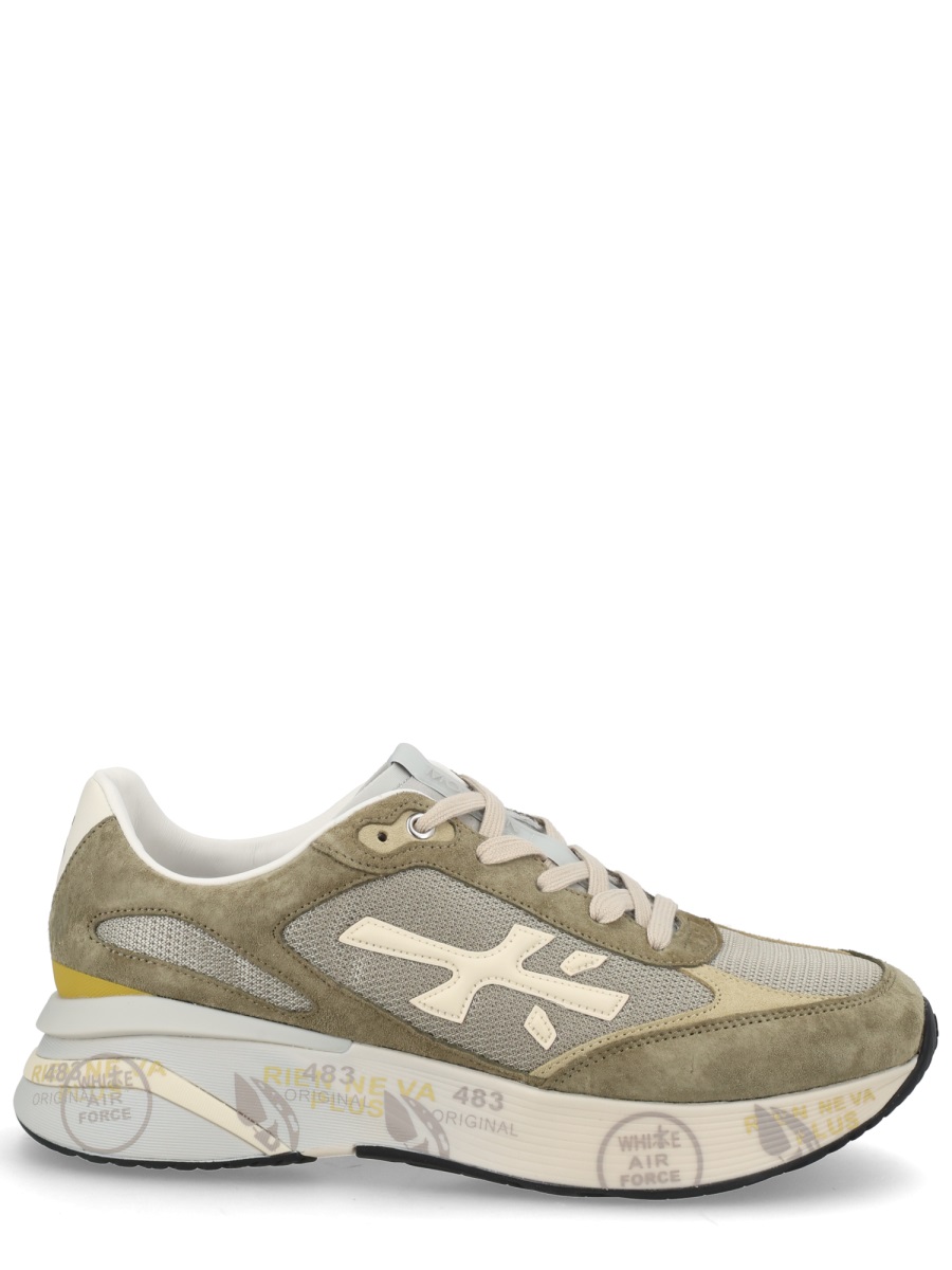 Premiata Beige Moerun Suede Mesh Sneakers Neutraal