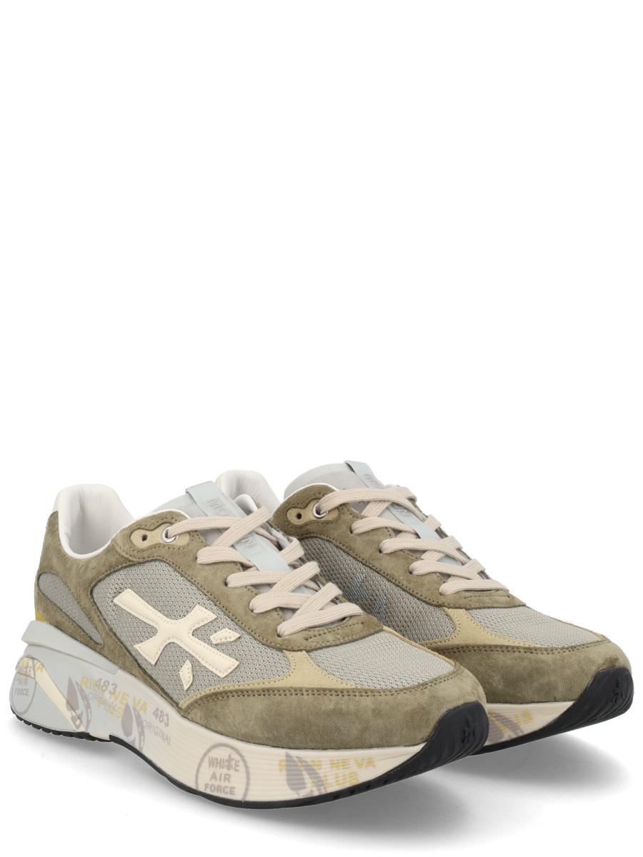 Premiata Beige Moerun Suede Mesh Sneakers Neutraal