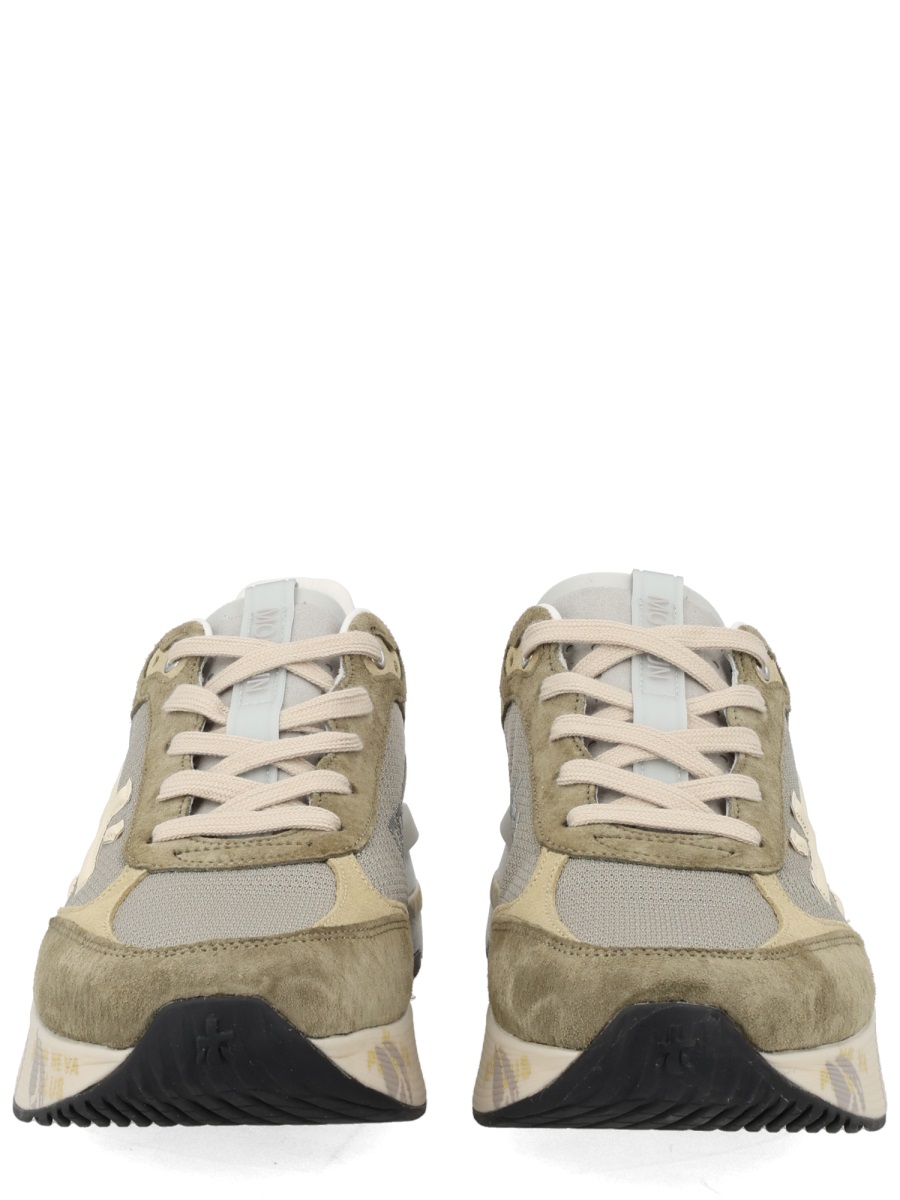 Premiata Beige Moerun Suede Mesh Sneakers Neutraal