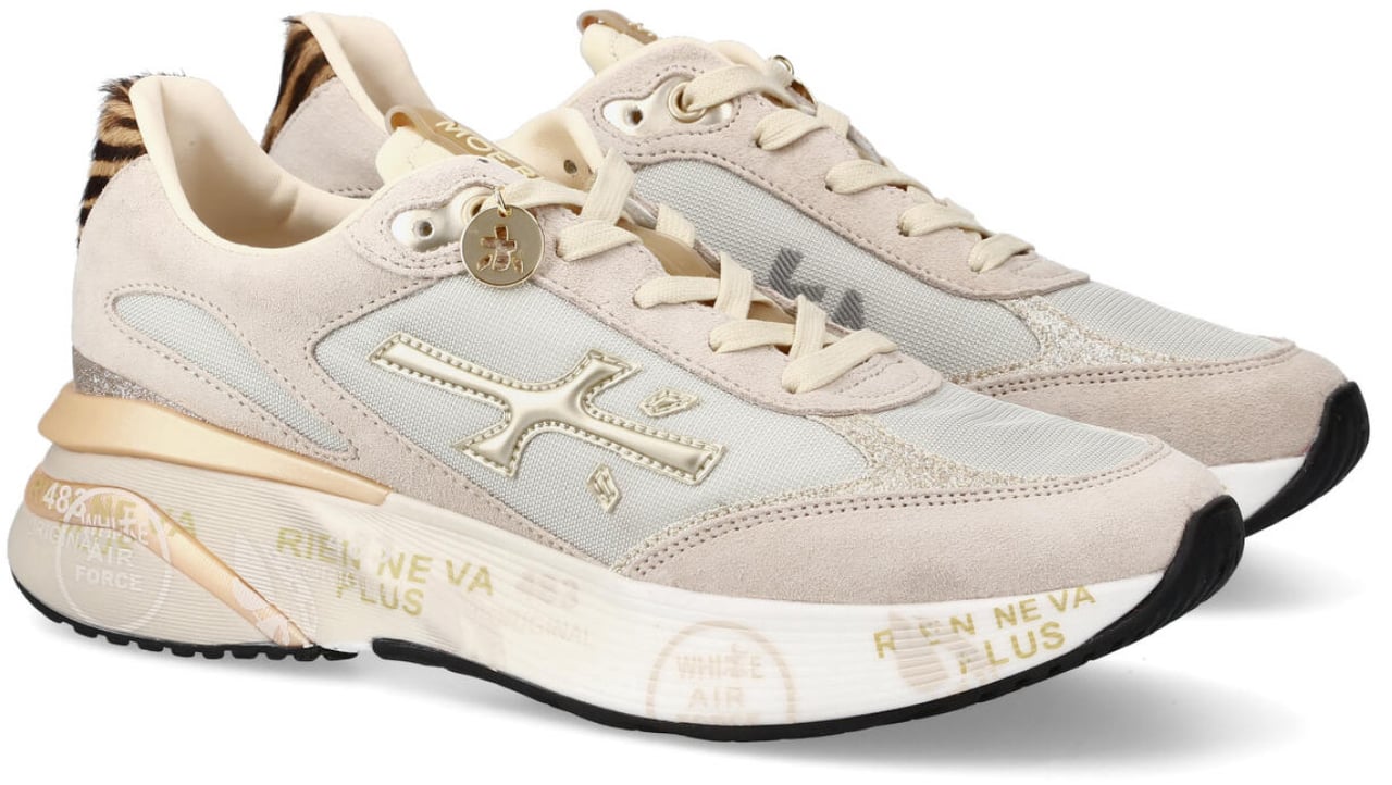 Premiata Sneakers Moerund in suede e tessuto tecnico beige Beige