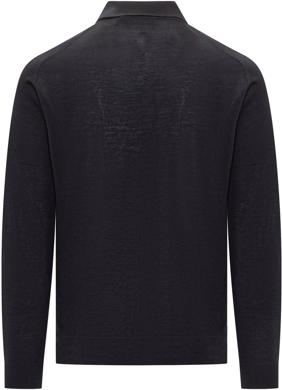 Premiata Premiata Maglia Polo a Maniche Lunghe Blauw