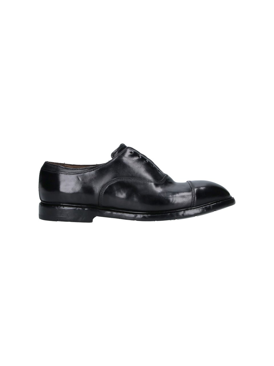 Premiata Black Abner Worn-Effect Leather Derby Shoes Zwart