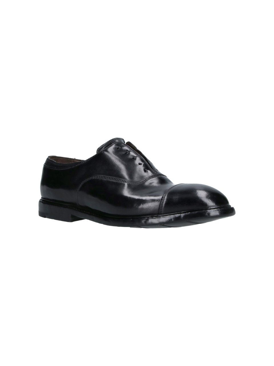 Premiata Black Abner Worn-Effect Leather Derby Shoes Zwart