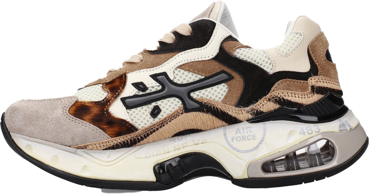 Premiata Sharkyd 425 Animalier Leo Taupe Dierenprint