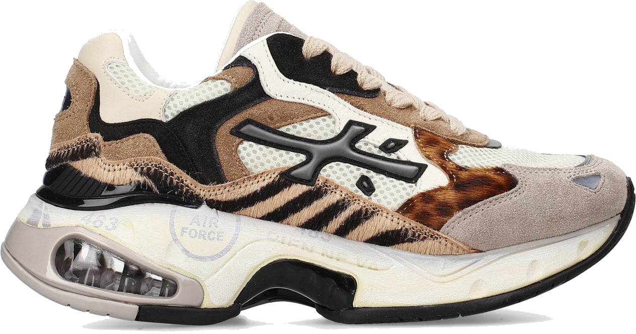 Premiata Sharkyd 425 Animalier Leo Taupe Dierenprint