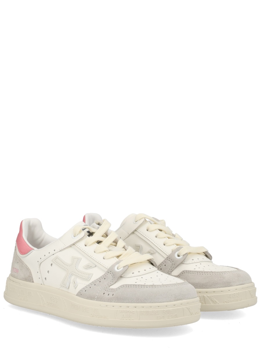 Premiata Quinnd 8214 Goat Leather Sneakers Grijs