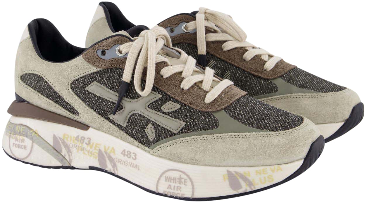 Premiata Heren Moerun Sneaker Grijs/Bruin Grijs