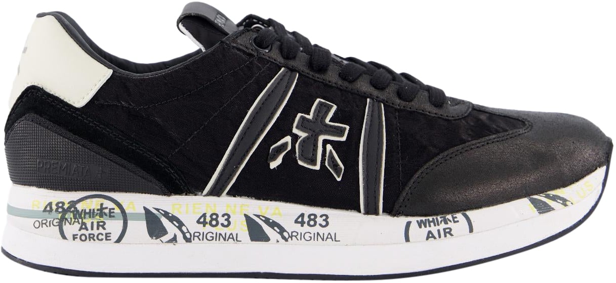 Premiata Dames Conny Sneaker Zwart Zwart