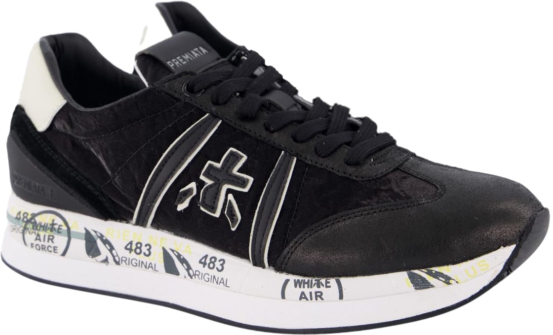 Premiata Dames Conny Sneaker Zwart Zwart