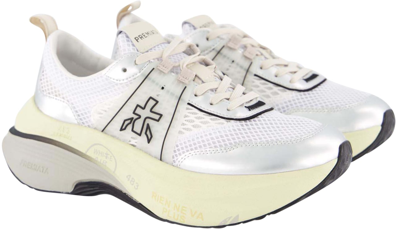Premiata Dames Hill Sneaker Wit/Zilver Wit