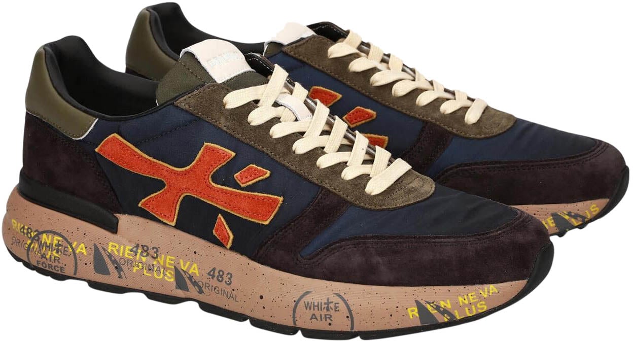 Premiata Heren Mick Sneaker Blauw Blauw
