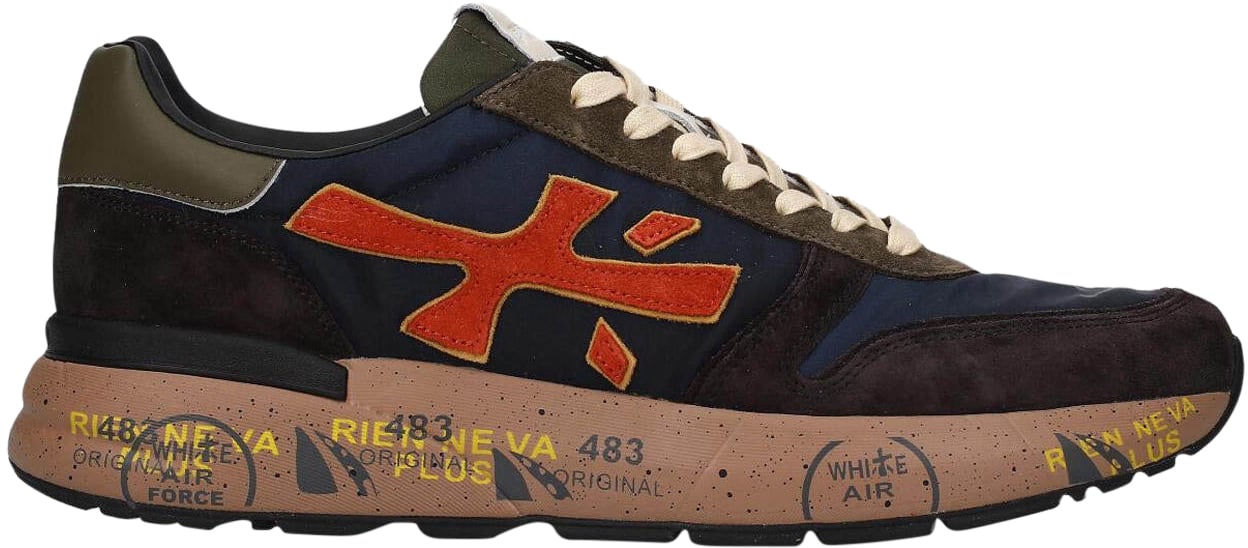 Premiata Heren Mick Sneaker Blauw Blauw