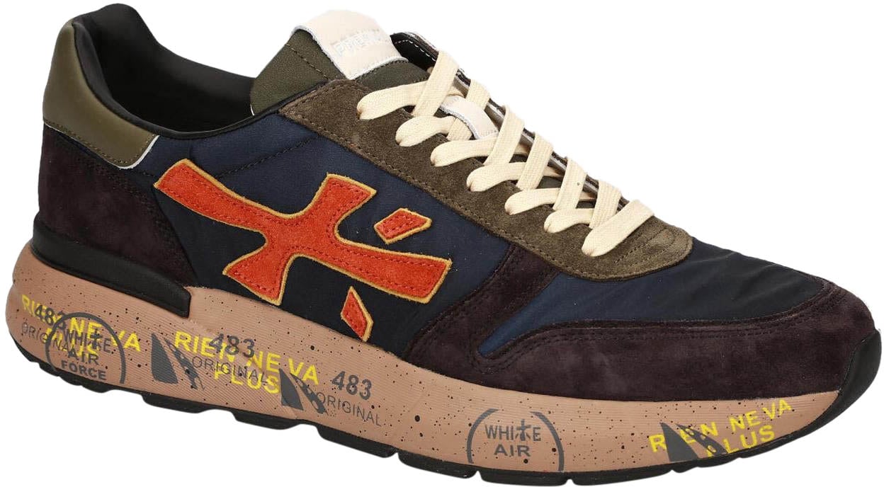 Premiata Heren Mick Sneaker Blauw Blauw