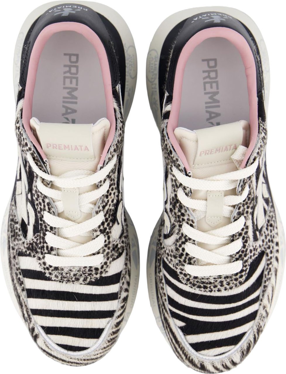 Premiata Dames Lauryn Sneaker Wit/Zebra Wit