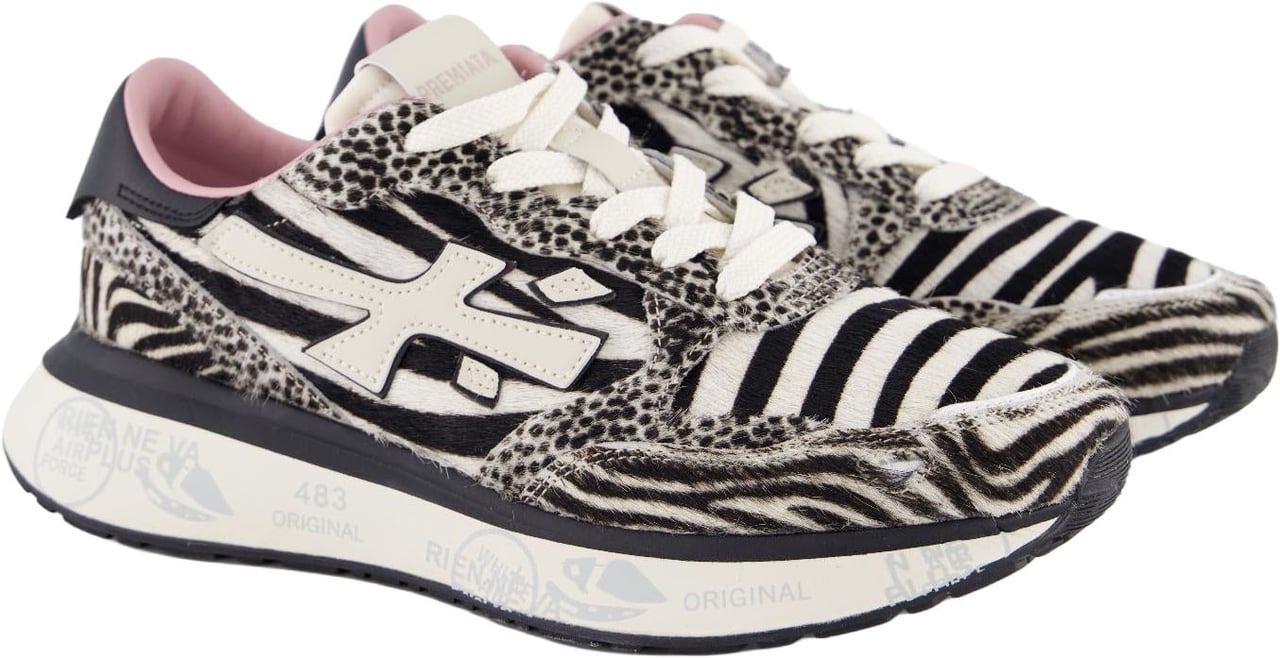 Premiata Dames Lauryn Sneaker Wit/Zebra Wit