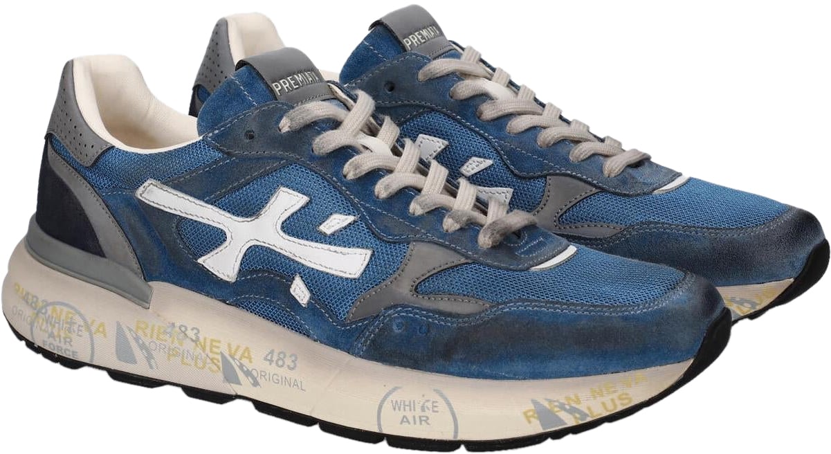 Premiata Heren Mick Sneaker Blauw Blauw