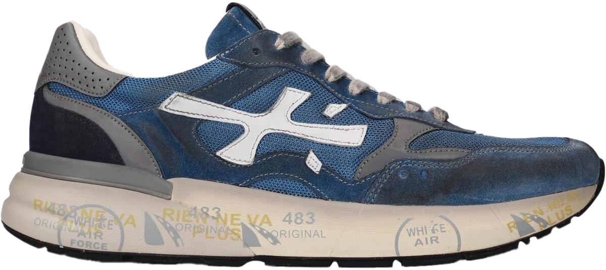 Premiata Heren Mick Sneaker Blauw Blauw