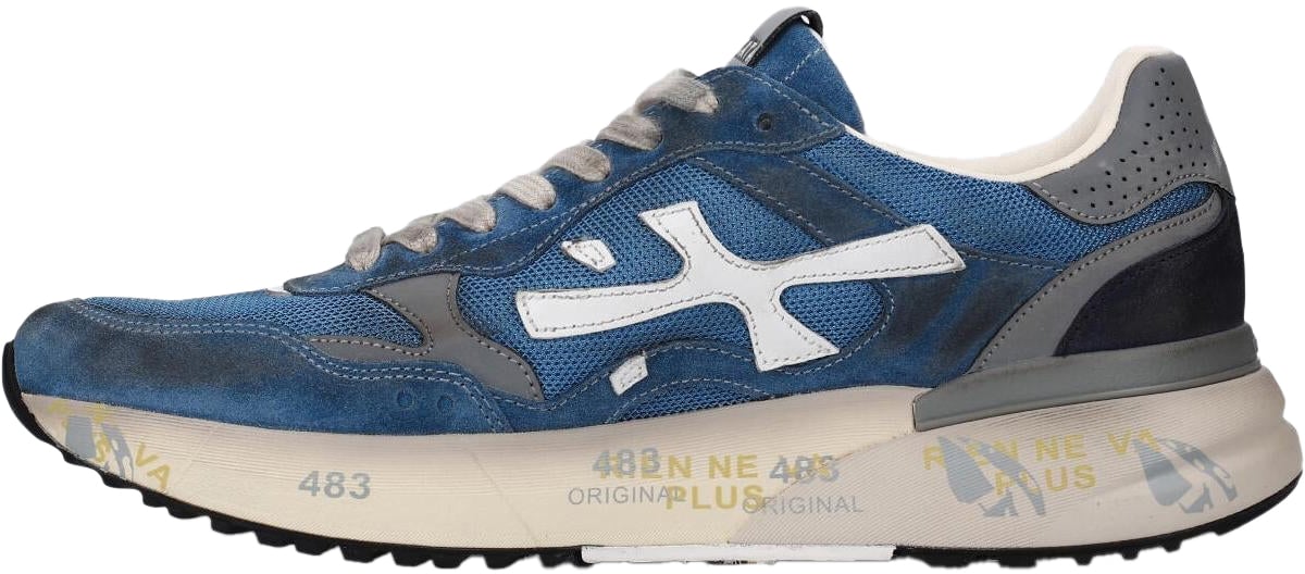 Premiata Heren Mick Sneaker Blauw Blauw