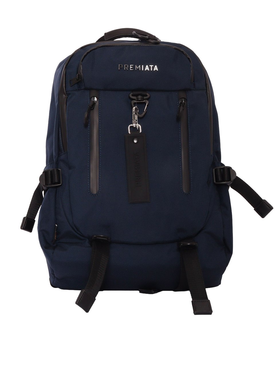 Premiata Ventura Black Nylon Leather Backpack Zwart
