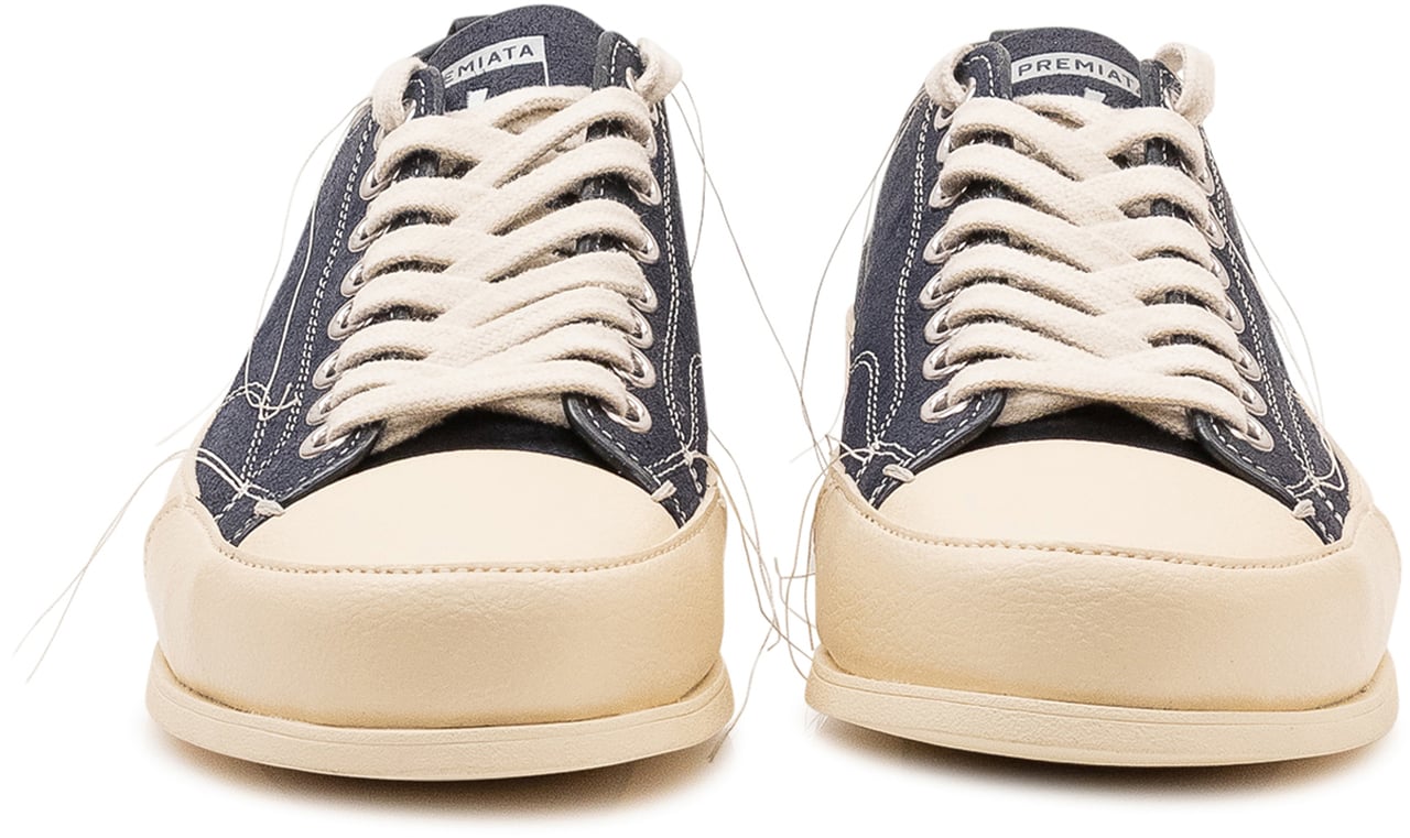 Premiata Sneakers Vincent 015 con Lacci e Logo Laterale Navy
