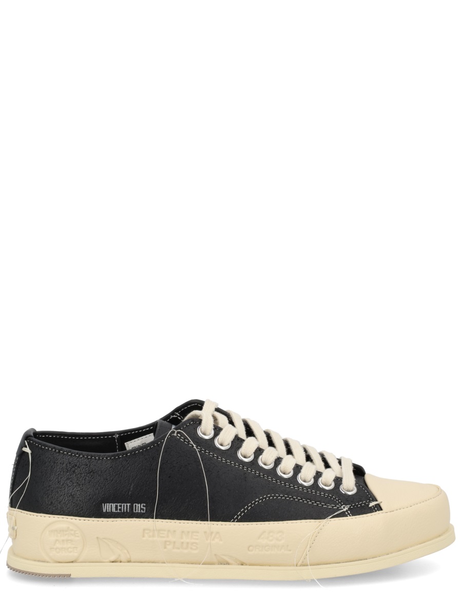 Premiata Vincent Black Calfskin Low Sneakers Neutraal