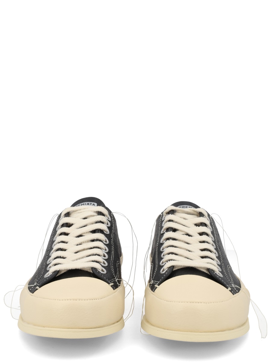 Premiata Vincent Black Calfskin Low Sneakers Neutraal