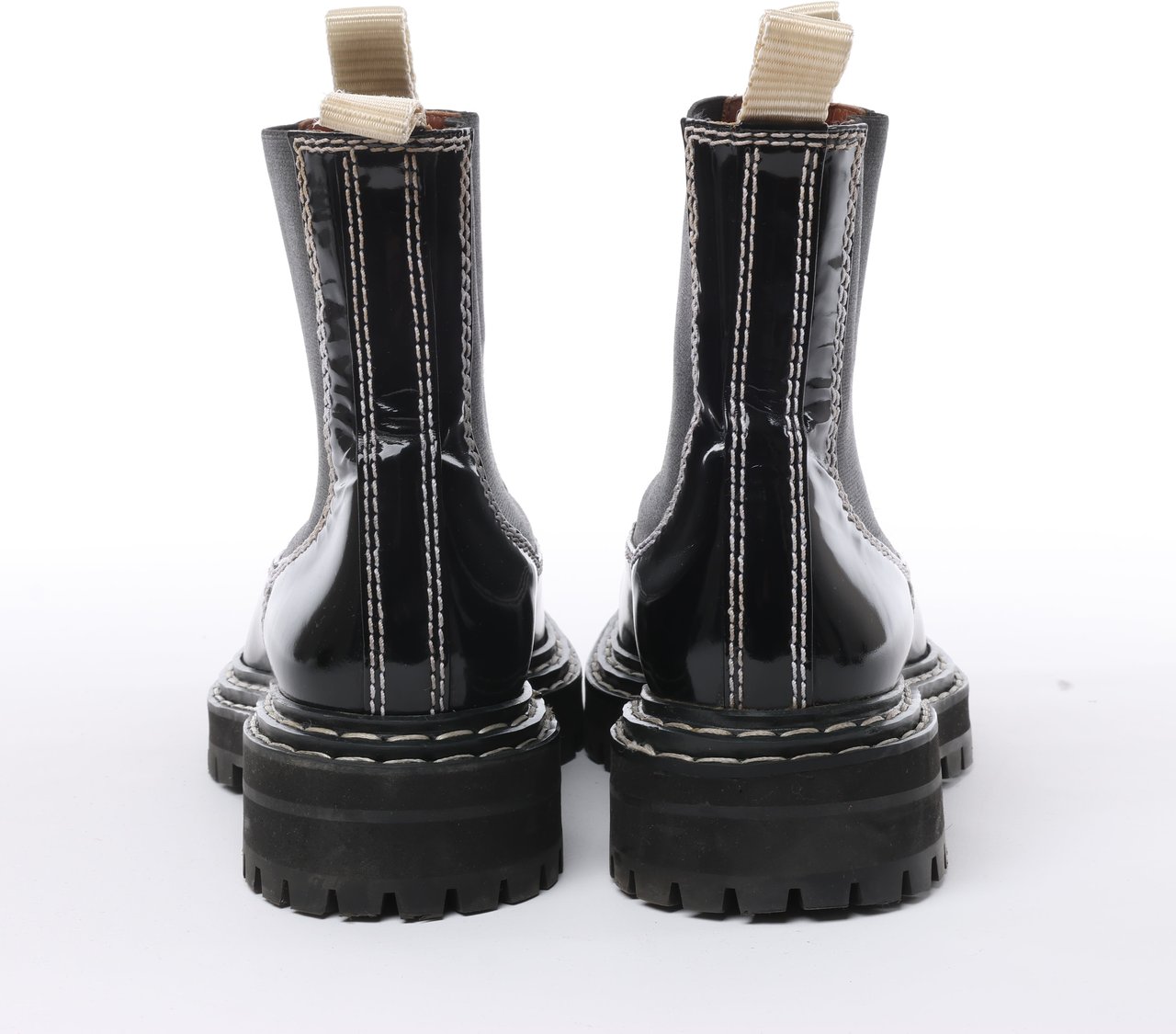 Proenza Schouler Proenza Schouler Topstitched Leather Chelsea Boots in Black, Size 38.5 EU Zwart