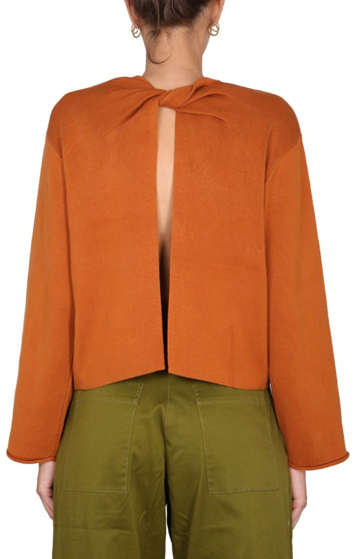 Proenza Schouler Silk Blend Knit Top Oranje