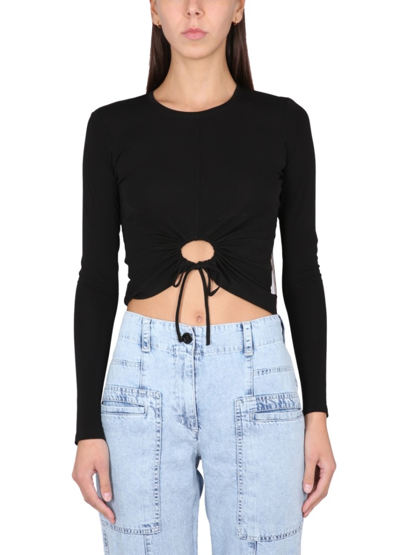 Proenza Schouler Cropped Top With Circular Cut Zwart