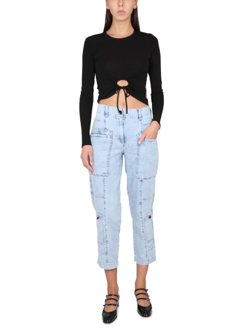 Proenza Schouler Cropped Top With Circular Cut Zwart