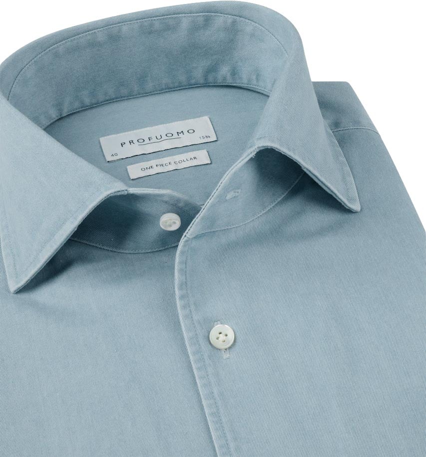 Profuomo Profuomo - SHIRT ONE PIECE SF BLUE - PPXH10030A - M Blue Blauw