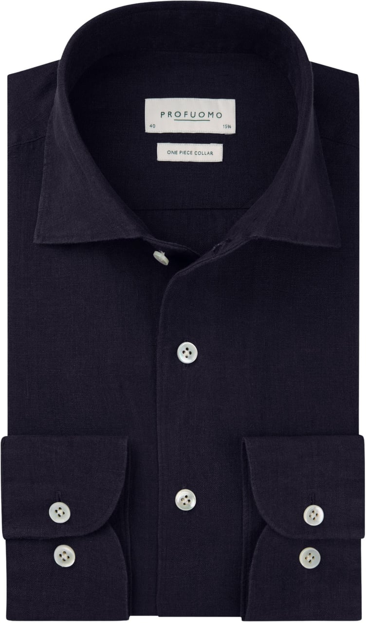 Profuomo Ppxh10041 Lange Mouw Overhemden Donkerblauw Ppxh10041 Blauw