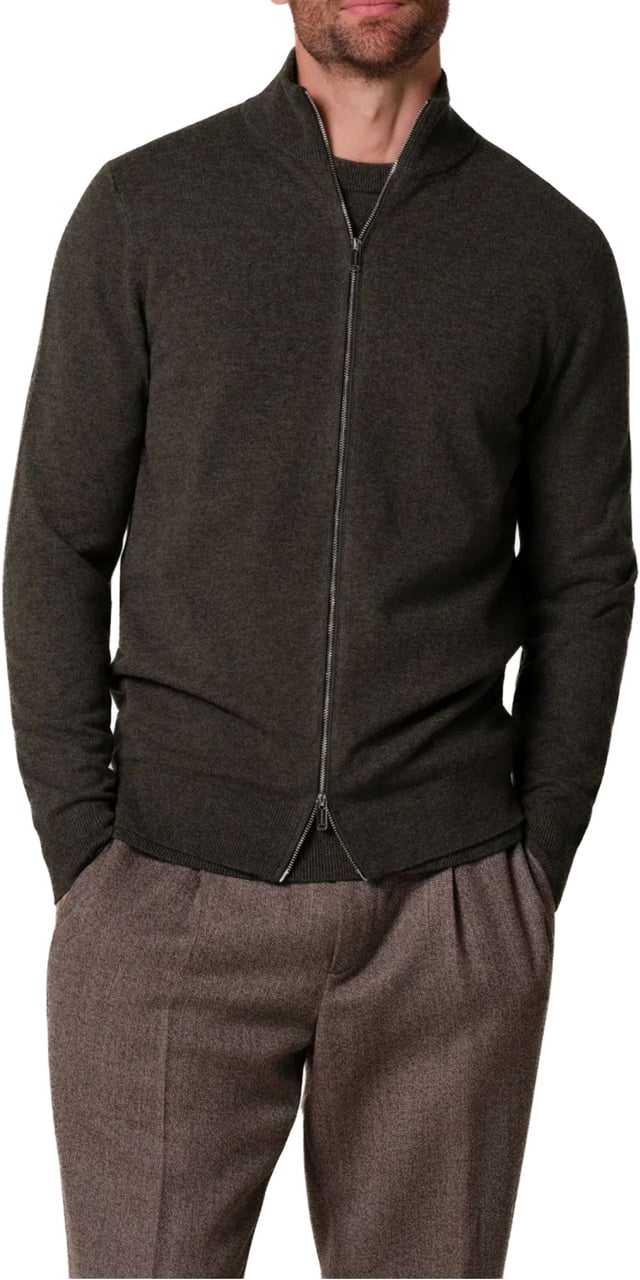 Profuomo Cardigan Full Zip Vesten Bruin Ppxj30013 Bruin