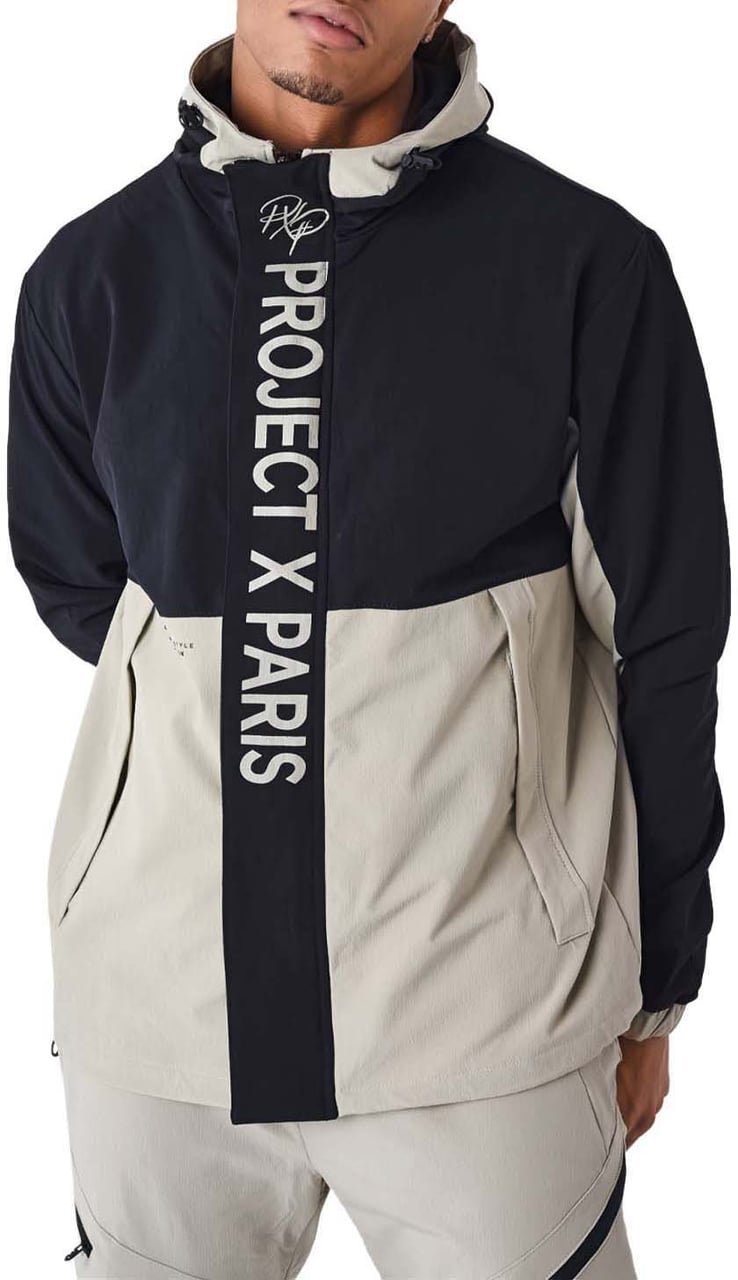 Project x Paris Project X Paris Colorblock Trainingsjas Zwart Beige Beige