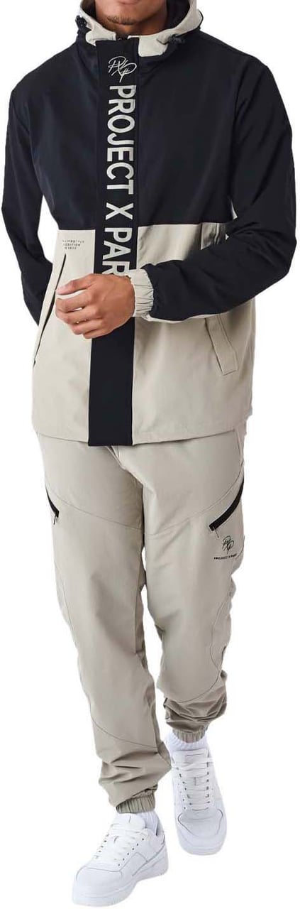 Project x Paris Project X Paris Colorblock Trainingsjas Zwart Beige Beige